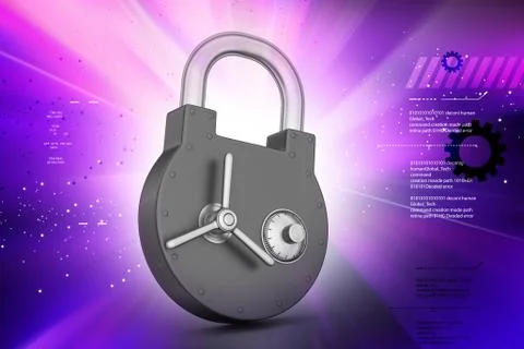 Padlock with security lock Illustrazione stock