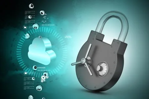 Padlock with security lock Illustrazione stock