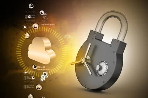Padlock with security lock Illustrazione stock