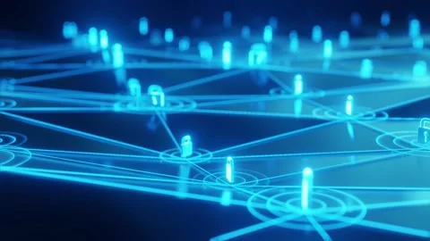 Padlock security network pattern background. Stock Footage 243698254