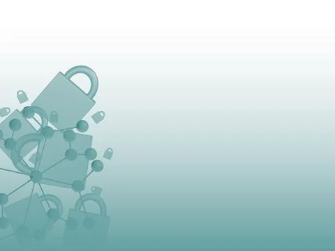 Padlock security with nodes plexus on blue and white background concept イラスト素材