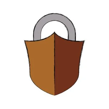 Padlock security object Stock Illustration