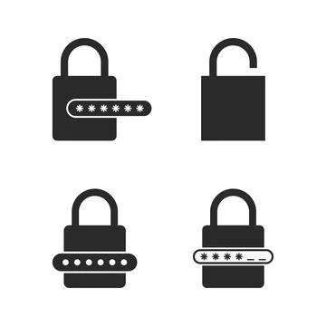 Padlock security password icon Illustration