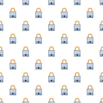 Padlock security password screen seamless pattern background 스톡 일러스트