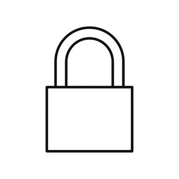 Padlock Security Protection Line Art Icon Vector Graphic Stock Illustration