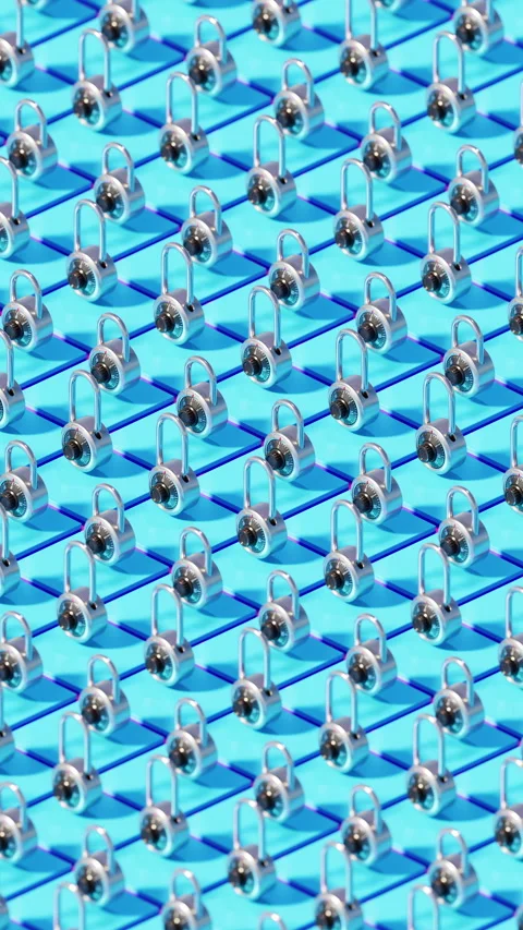 Padlock Of Security Seamless Pattern 02 4K Stock Footage 311420358