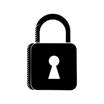 Padlock security system technology pictogram Stockillustratie
