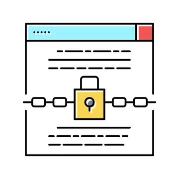 Padlock security technology tool color icon vector illustration Illustrazione stock