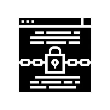 Padlock security technology tool glyph icon vector illustration Illustrazione stock