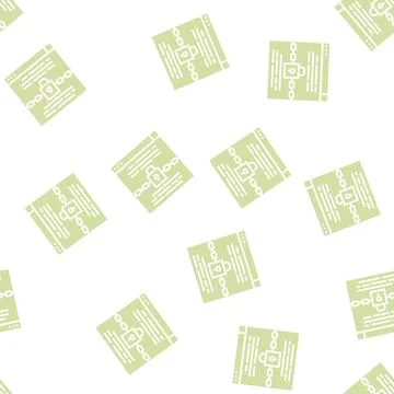 Padlock security technology tool glyph seamless pattern Stock Illustration
