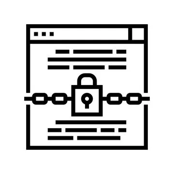 Padlock security technology tool line icon vector illustration 库存插图