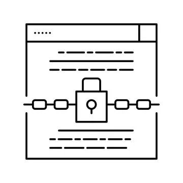 Padlock security technology tool line icon vector illustration 库存插图