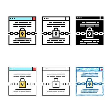 Padlock security technology tool range color icon vector Stock Illustration