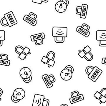 Padlock Security Tool Vector Seamless Pattern Stockillustratie
