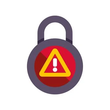 Padlock security warning error internet protection alert イラスト素材