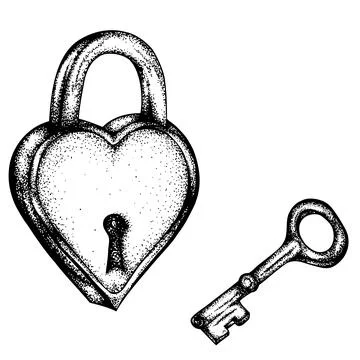 Padlock in the shape of heart Stock Illustration