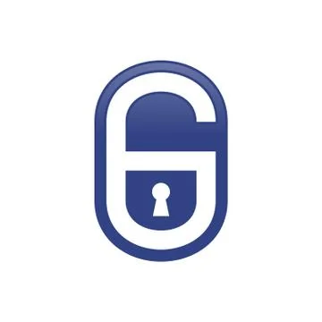 Padlock Shape Initial G Lettermark Graphic Icon Stock Illustration