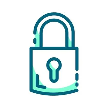 Padlock sheild protect e commerce dual tones icon. Stock Illustration