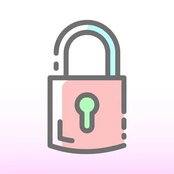 Padlock sheild protect e commerce colored icon logo. Stock Illustration