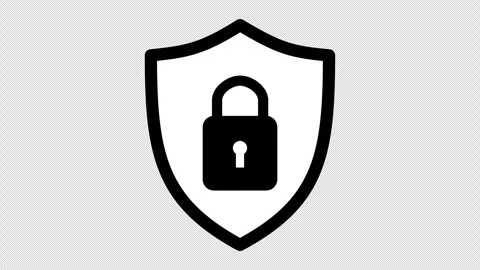 Padlock shield animated icon. Stock Footage 266808905