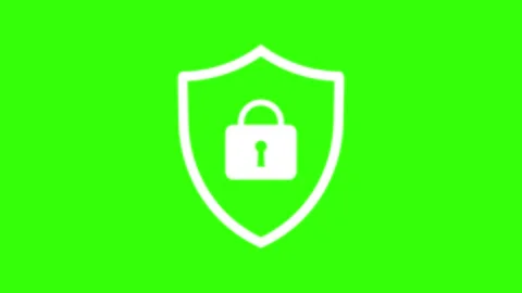 Padlock shield animated icon protective shield lock guard barrier icon logo.. Stock Footage 259869334