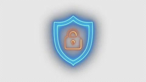 Padlock shield animated icon protective shield lock guard barrier icon. Stock Footage 281490565