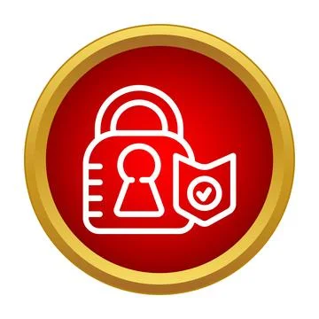 Padlock shield icon representing digital data security and privacy 库存插图