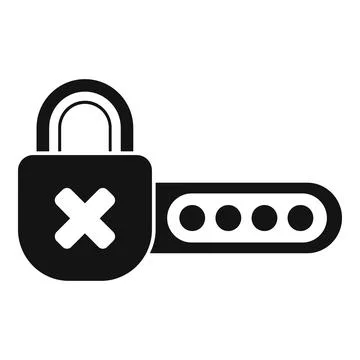 Padlock showing password being entered incorrectly Stock Illustration