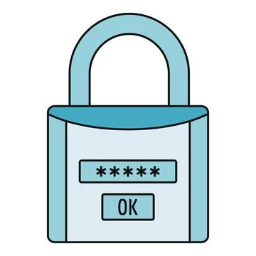 Padlock showing password for digital data security Stock Illustration