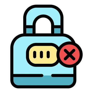 Padlock showing wrong password and blocking access Illustrazione stock