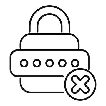 Padlock showing wrong password attempt icon showing access denied concept Stock Illustration