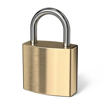Padlock side view 3D rendering illustration on white background Padlock si... 스톡 사진