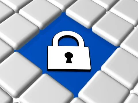 Padlock sign in boxes Stock Illustration