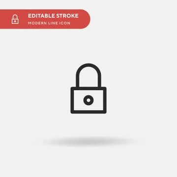 Padlock Simple vector icon. Illustration symbol design template for web mobil Illustrazione stock