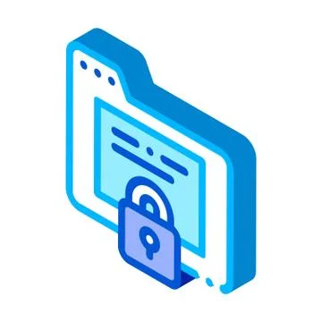Padlock Site Coding System isometric icon vector illustration Stock Illustration