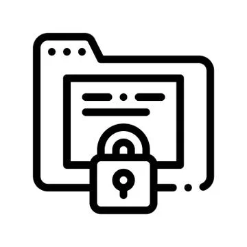 Padlock Site Coding System Thin Line Icon 库存插图