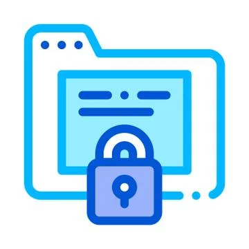 Padlock Site Coding System Vector Thin Line Icon Stock Illustration