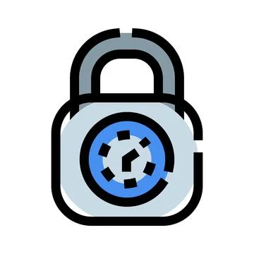 Padlock with spinning clock icon indicating time limit Stock Illustration