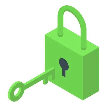 Padlock ssl certificate icon, isometric style Stockillustratie