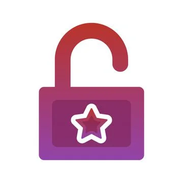 Padlock star logo element design template icon Stock Illustration
