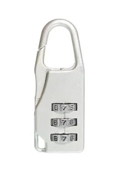 Padlock for suitcases code on a white background closeup 스톡 사진