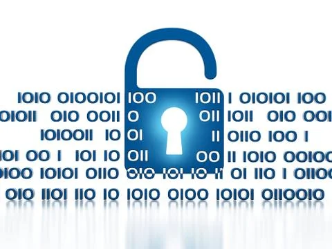 Padlock symbol and binary code Stock-Illustration