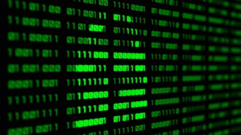 Padlock symbol at binary code background Stock Footage 115104743