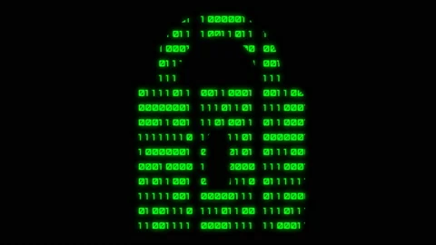 Padlock symbol at binary code background Stockbeeldmateriaal 115130162