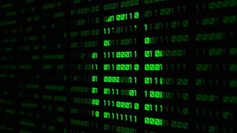 Padlock symbol at binary code background Stockbeeldmateriaal 118015374