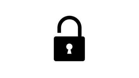 Padlock unlock sign, closed opening animation. Motion graphic design. 4k. Stock Footage 278029649