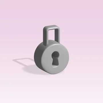Padlock vector 3d icon. padlock 3d illustration Illustrazione stock