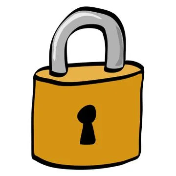 Padlock Vector Cartoon Stock Illustration