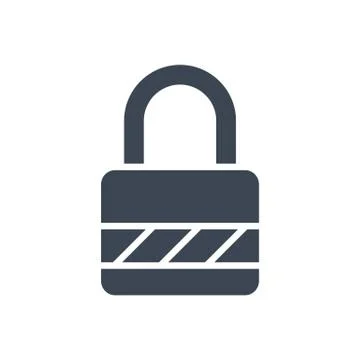 Padlock Vector Glyph Icon Stock Illustration