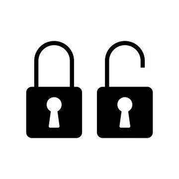 Padlock vector icon isolated on white background Stock Illustration